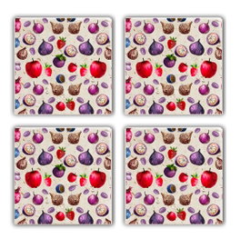 Hermia TAB11183954 Salvamanteles de Piedra Natural, Juego de 4 Piezas, 10 x 10 cm